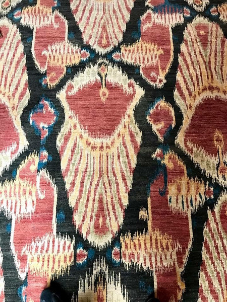 Ikat Hand-Knotted Rug 9'x12'