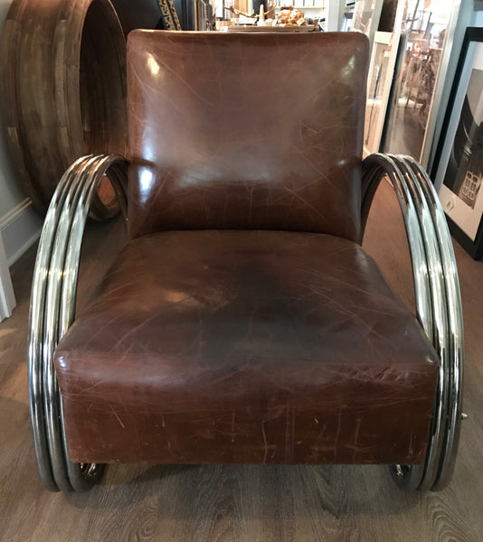 Ralph Lauren Home Hudson Street Lounge Chair in Distressed Leather